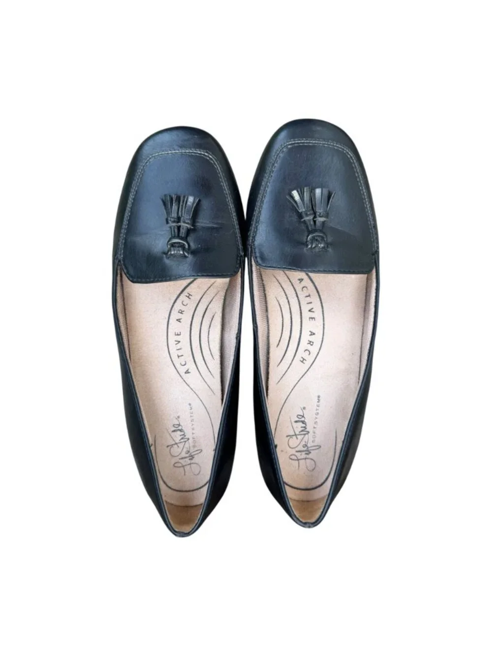 Life Stride Ballad Black Loafers Flats Womens Size 7 Comfort Tassel Arch Support